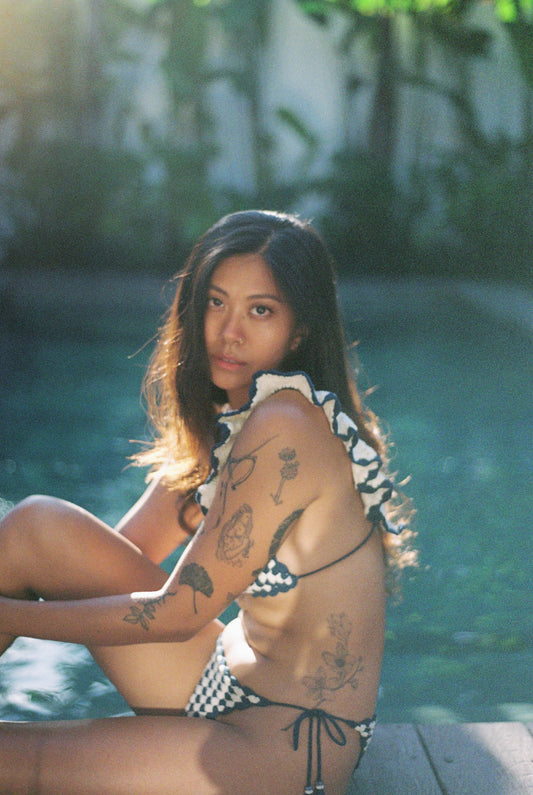 Fleur Ruffle Top - Porcelain