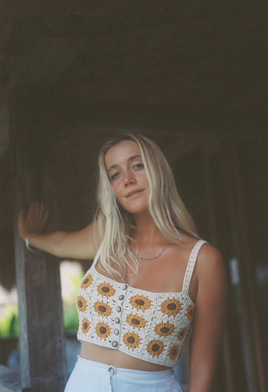 Flynn Box Cut Top - Sunflower